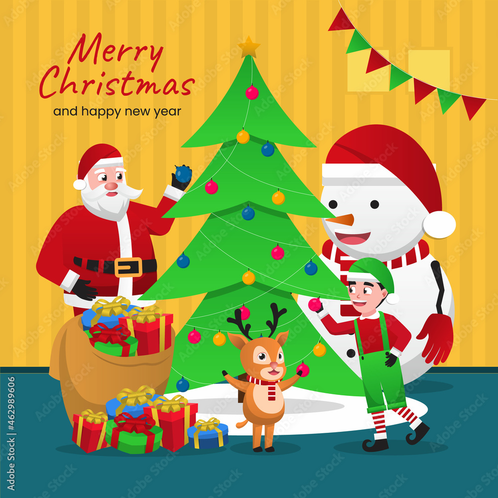 Merry Christmas and happy new year greeting card Merry Christmas and happy new year greeting card