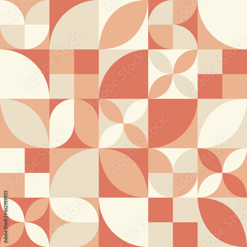Vector Graphic of Neo Geo Design Pattern with Unique Geometry Shapes. Calm Brown Color Background Theme. Good for Cover, Poster, Print, Brochure, Textile, Wallpaper, Flyer, Banner