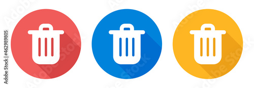 Bin icon. Dustbin icon on circle design.