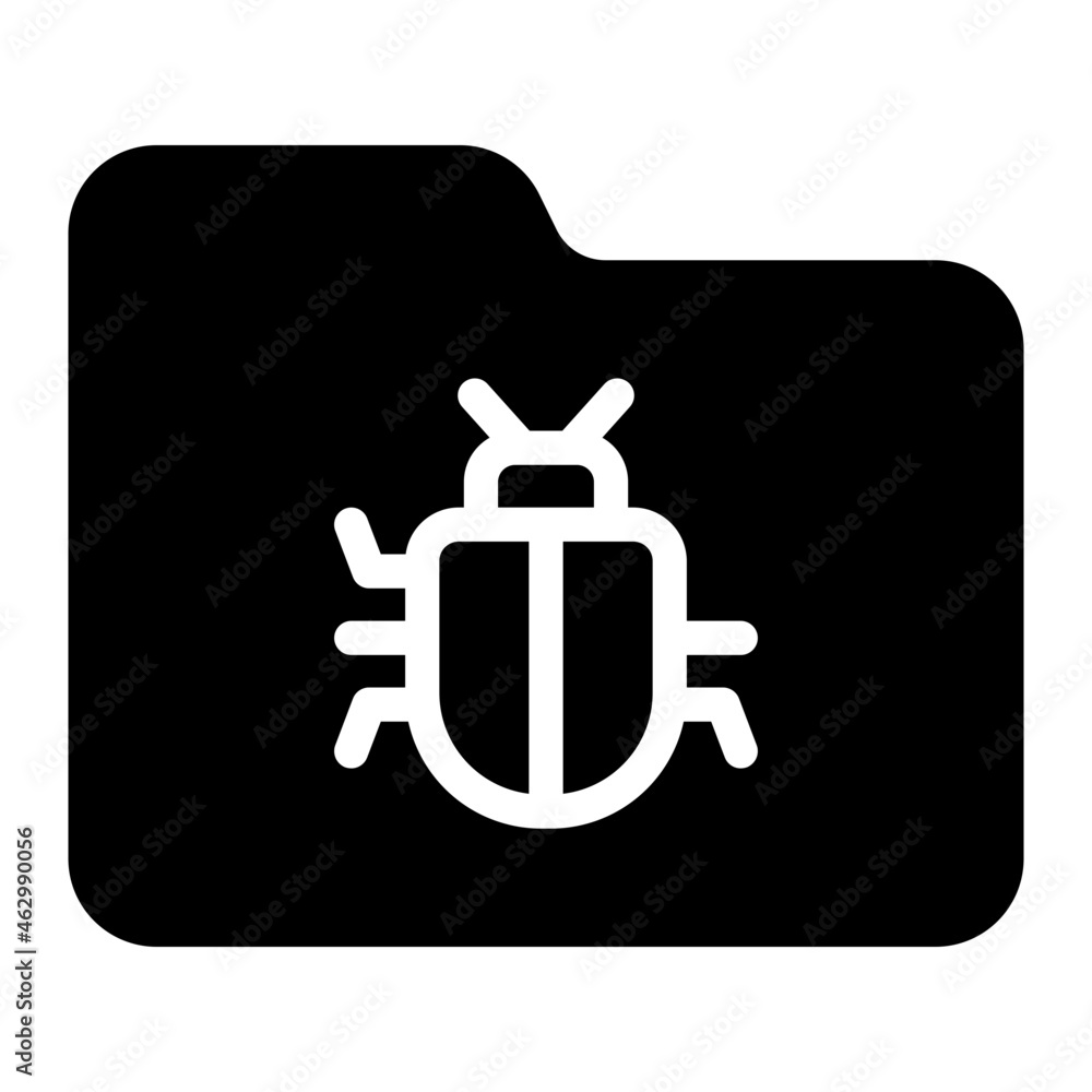 Infected Folder glyph icon Infected Folder glyph icon