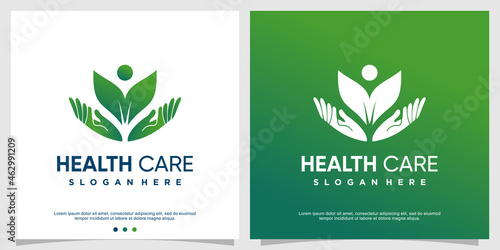 Health care logo template modern concept Premium Vector