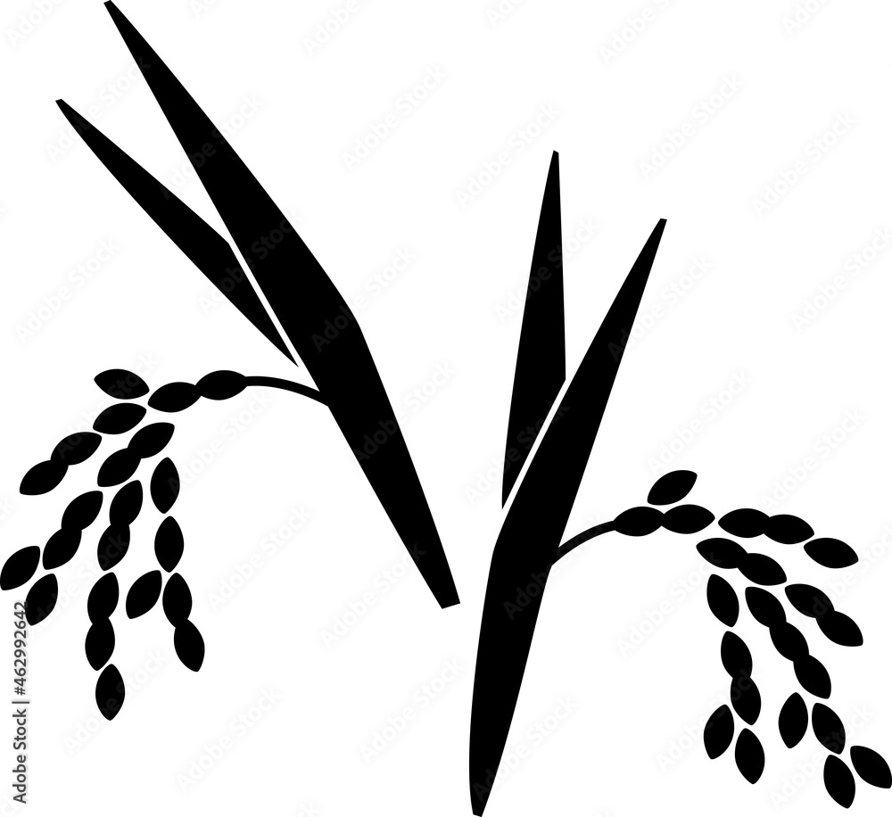 稲穂のシルエットイラスト Stock Vector Adobe Stock