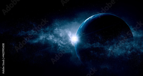 Image of planet in outer space.