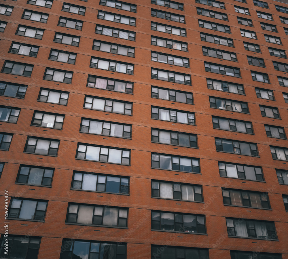 facade of a residential building in Brooklyn New York City urban windows 
