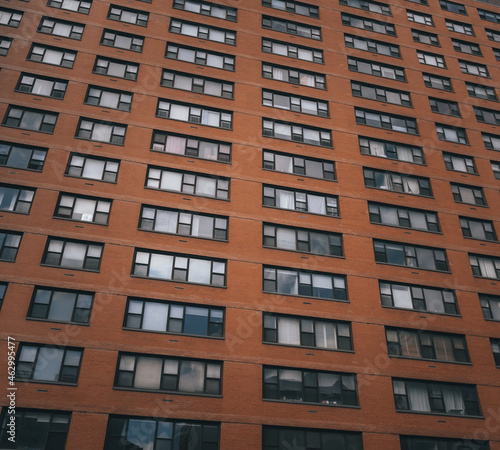 facade of a residential building in Brooklyn New York City urban windows 