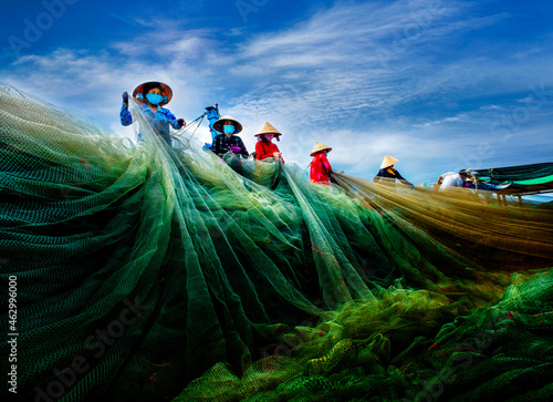 Life in a sea region in Vietnam photo