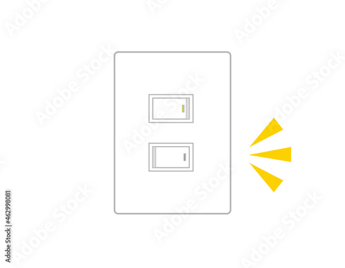 蛍光灯の電源スイッチ　ベクターイラスト
