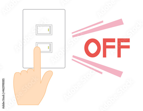 蛍光灯の電源スイッチ　ベクターイラスト