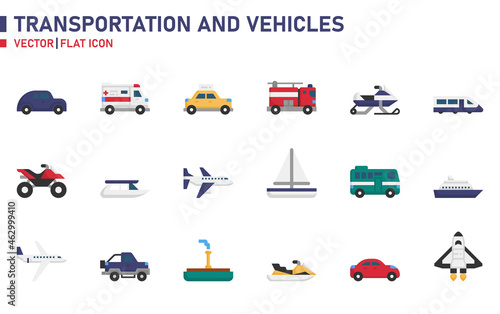 Transportation and vehicles icon for website, application, printing, document, poster design, etc.