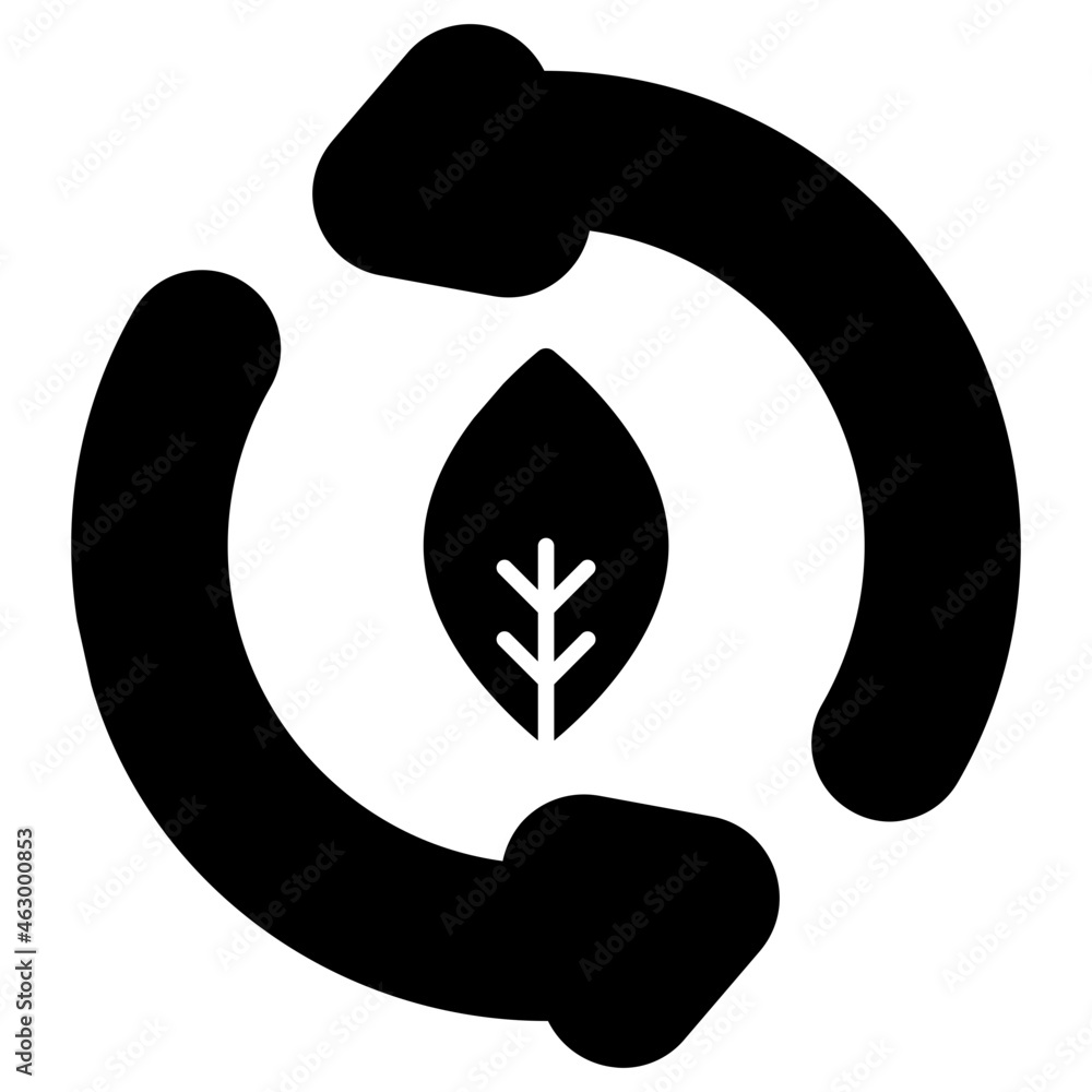 leaflet with arrows denoting concept of leaf recycling Stock Vector