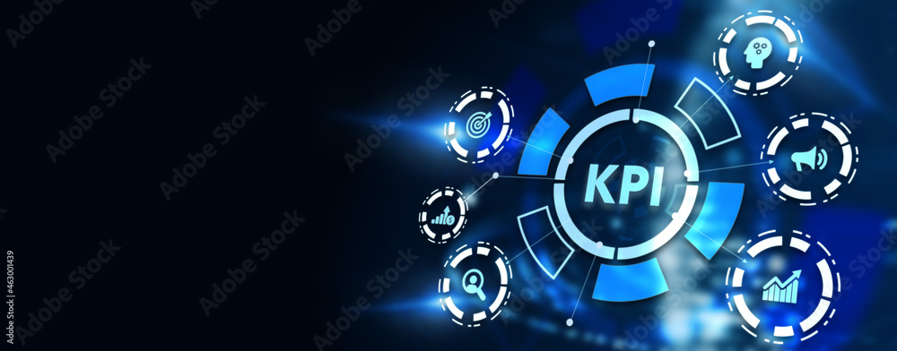 KPI Key Performance Indicator for Business Concept. Business, Technology, Internet and network concept. 3d illustration