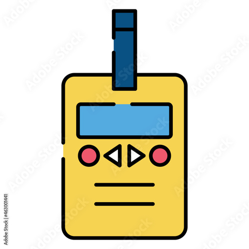 Sugar test machine icon, flat design of glucometer