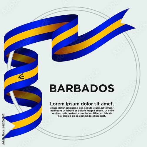 Barbados Independence Day, Waving ribbon with Flag of Barbados, Template for Independence day. logo vector illustration.