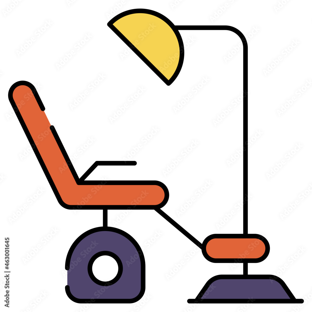 Editable design icon of dentist chair Editable design icon of dentist chair