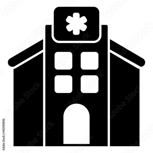Medical center icon, hospital building 