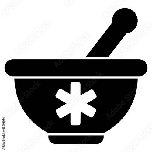 A trendy vector design of mortar pestle