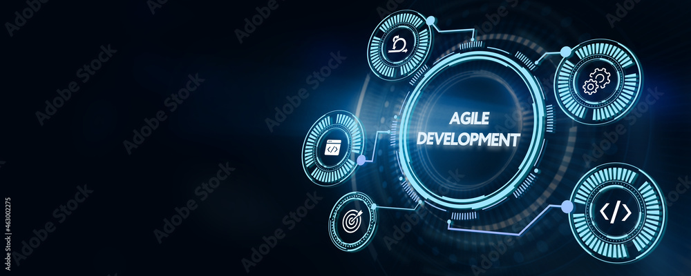 Business, Technology, Internet and network concept. Agile Software Development. 3d illustration