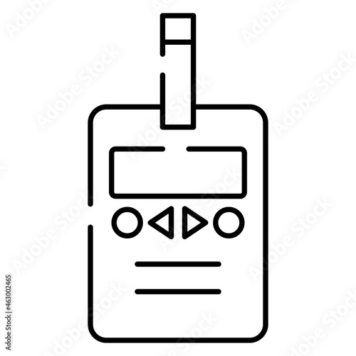 Sugar test machine icon, linear design of glucometer