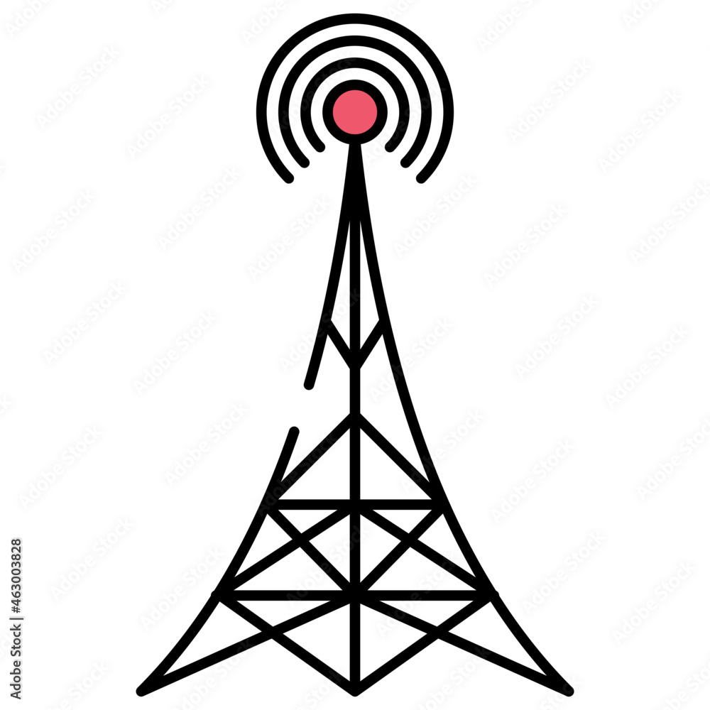 A unique design icon of signal antenna A unique design icon of signal antenna