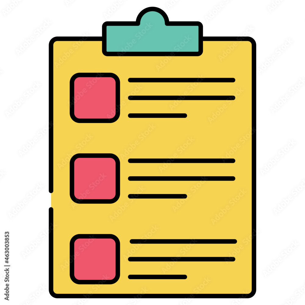 Bullet in paper with clipboard, flat design icon of checklist Bullet in paper with clipboard, flat design icon of checklist