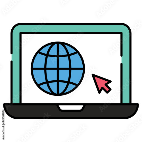 A unique design icon of web browsing