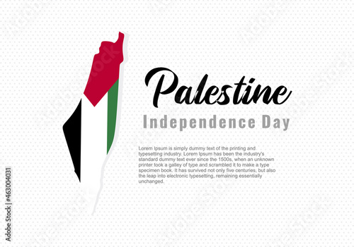 Palestine. Independence Day. Designing element for placard, poster, banner, t-shirt. Can be used with logo or mascot. Vector illustration on white background. Template for independence day