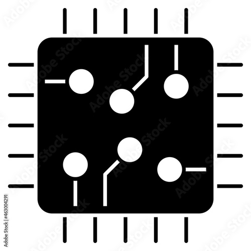 An editable design icon of microprocessor