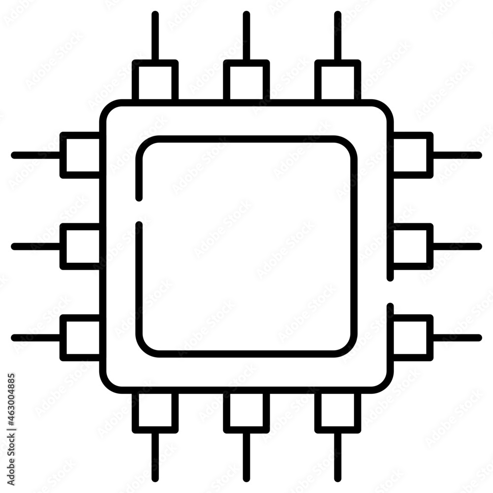 An editable design icon of microchip An editable design icon of microchip