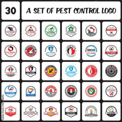 a set of pest control logo , a set of pesticide logo
