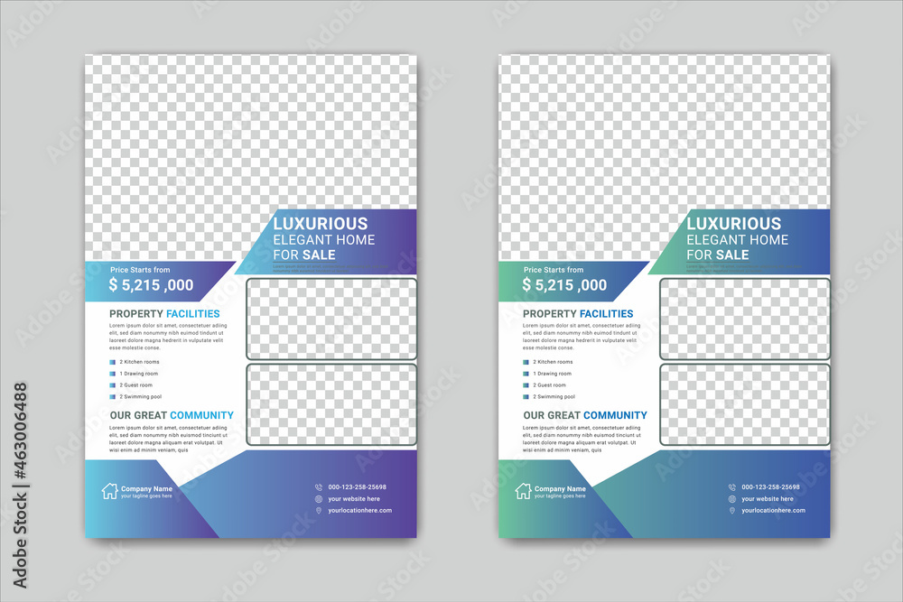 Obraz premium Real Estate Agency Elegant Home for Sell Flyer Design Template