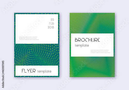 Stylish cover design template set. Green abstract
