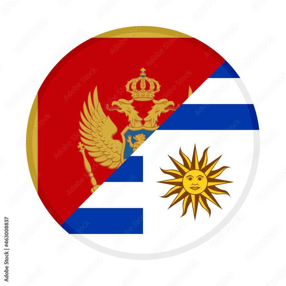 round icon with uruguay and montenegro flags isolated on white background. vector illustration
round icon with uruguay and montenegro flags isolated on white background. vector illustration