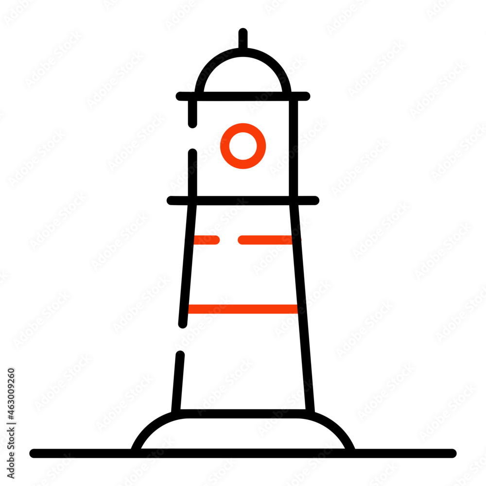 A sea navigational building, icon of lighthouse A sea navigational building, icon of lighthouse