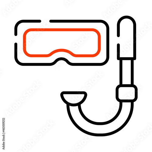 A unique design icon of snorkeling mask
