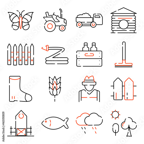 Pack of Nature Linear Icons 