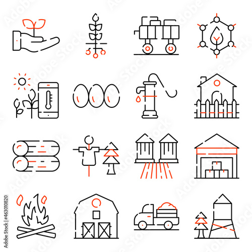 Pack of Farming Linear Icons 