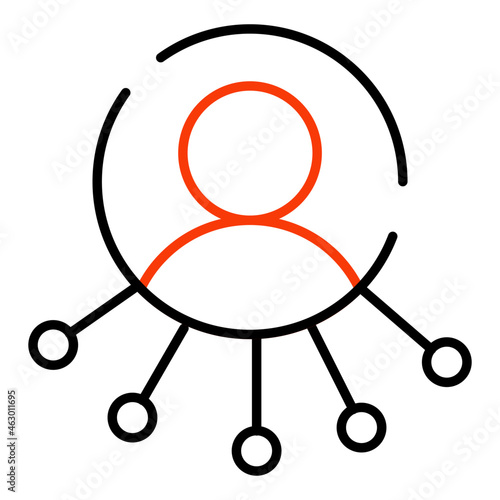 A modern design icon of personal network