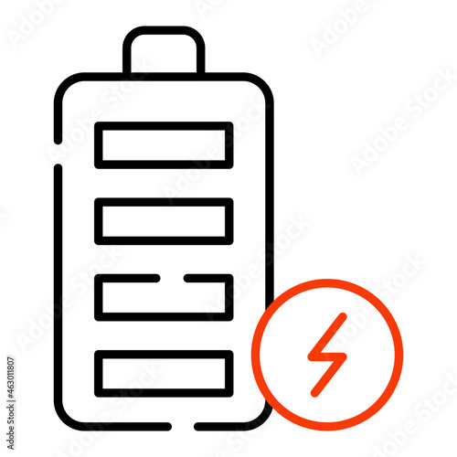 Mobile battery icon, editable vector