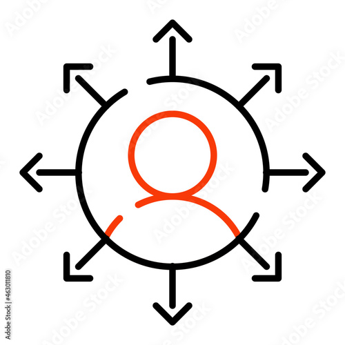 A modern design icon of personal network