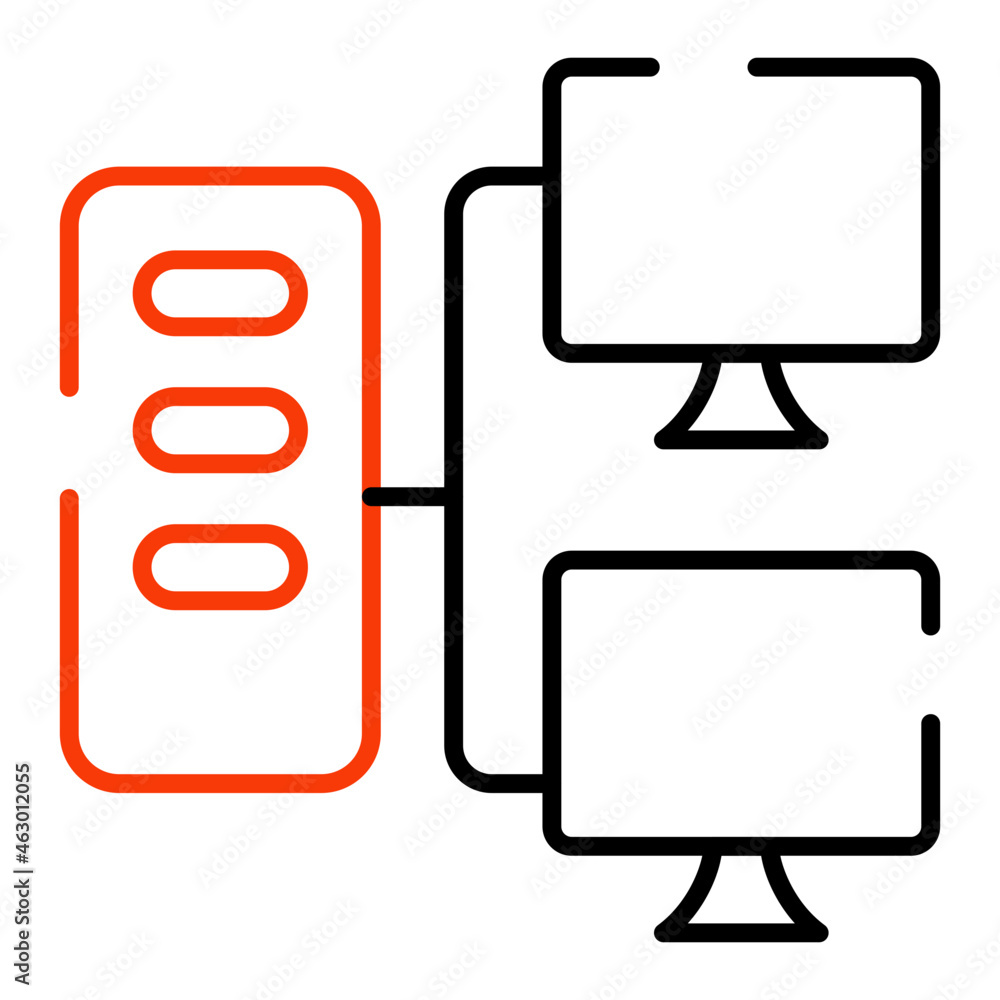 A perfect design icon of connected monitors A perfect design icon of connected monitors
