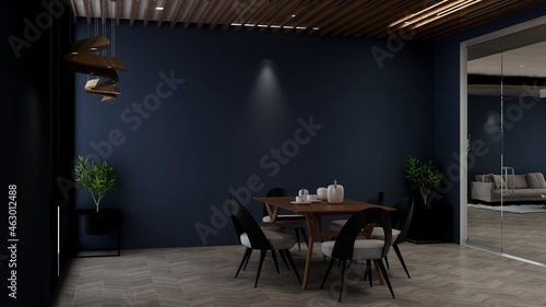 a blank wall in luxury office meeting room 3d render interior design