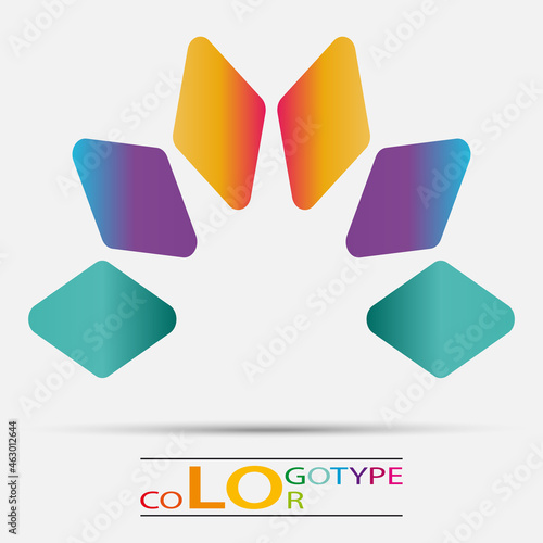 Colorful geometric vector business icon,logo, sign, symbol