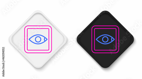 Line Film or movie cinematography rating or review icon isolated on white background. Colorful outline concept. Vector