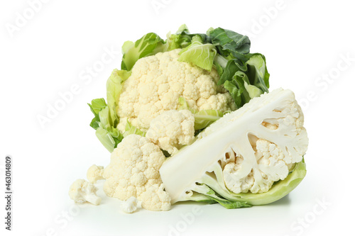 Fresh tasty cauliflower isolated on white background