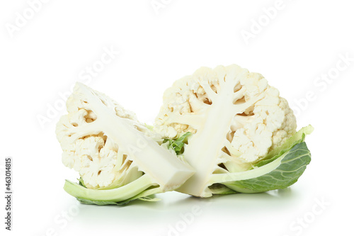 Fresh tasty cauliflower isolated on white background