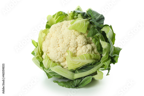 Photography Fresh tasty cauliflower isolated on white background