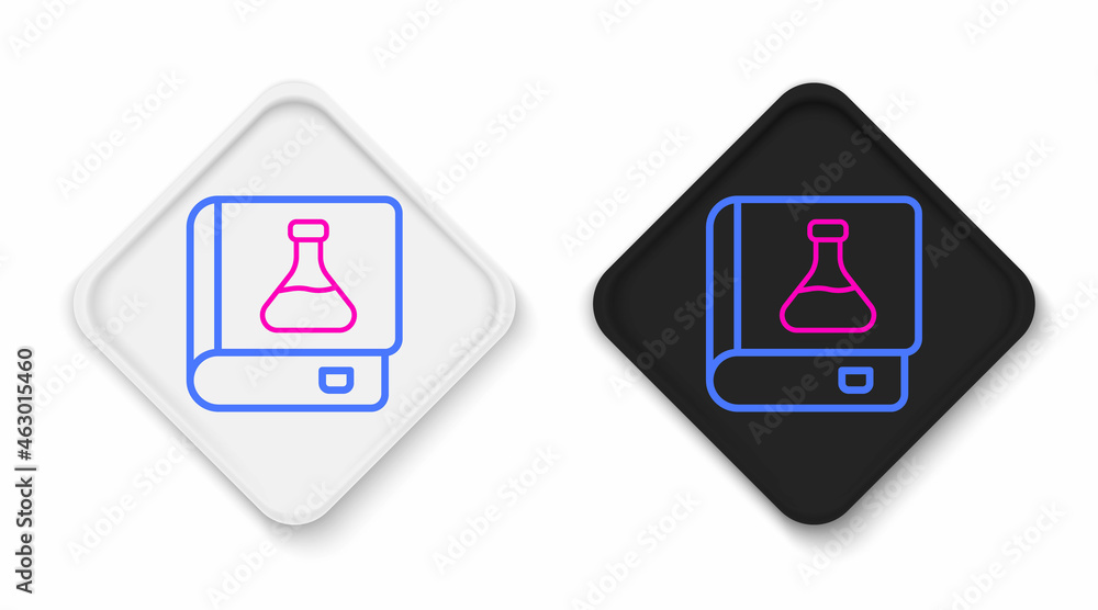 Line Chemistry book icon isolated on white background. Colorful outline concept. Vector Line Chemistry book icon isolated on white background. Colorful outline concept. Vector