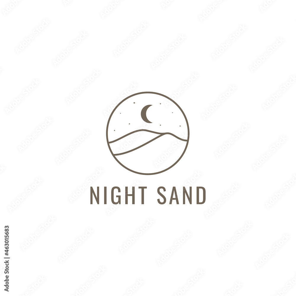 mountain with night line minimalism logo vector icon symbol illustration design mountain with night line minimalism logo vector icon symbol illustration design