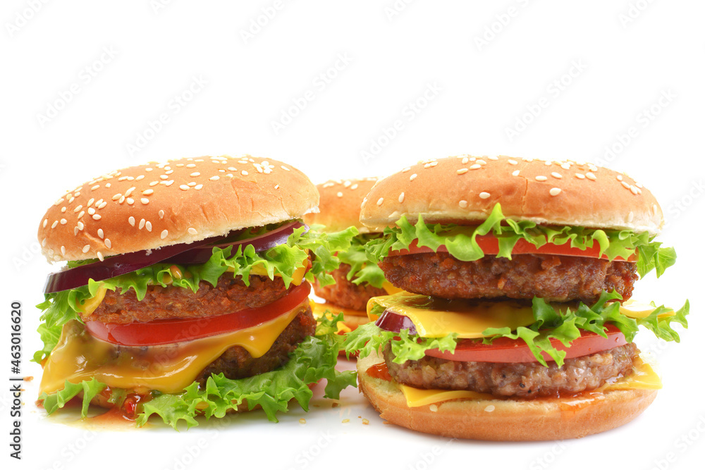 Hamburger on a white background Hamburger on a white background