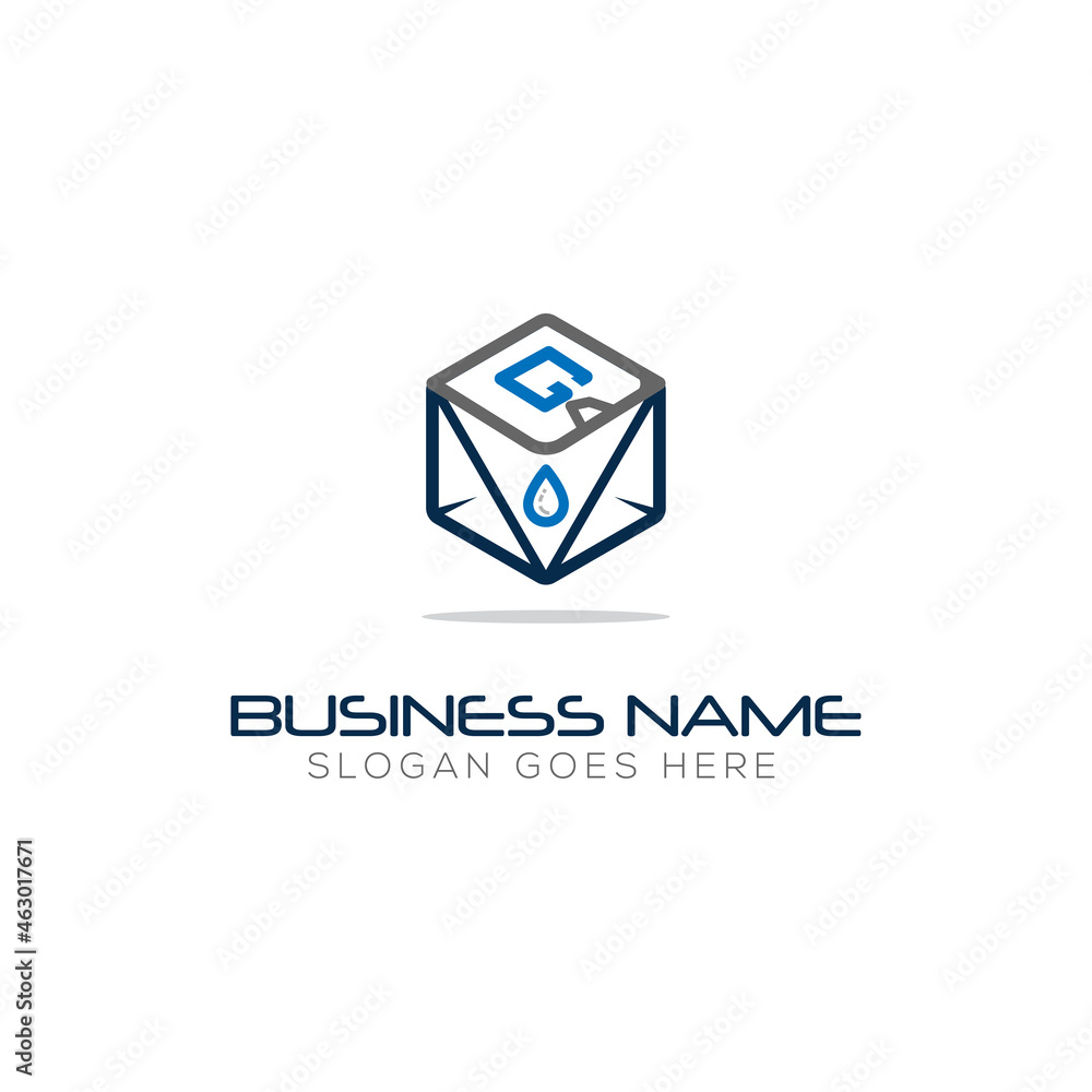 Fototapeta premium dice logo design and shield and lettering B and G logo design vector template conceptual logo